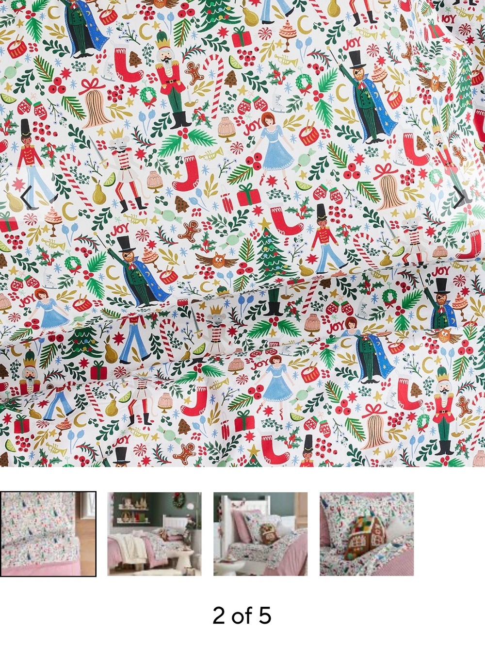 Rifle Paper Co. Nutcracker Holiday crib fitted sheet & Elf fitted crib sheet